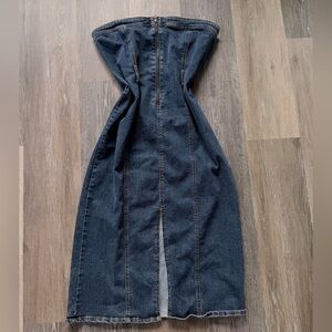 SO Women's Dark Blue Denim Strapless Dress